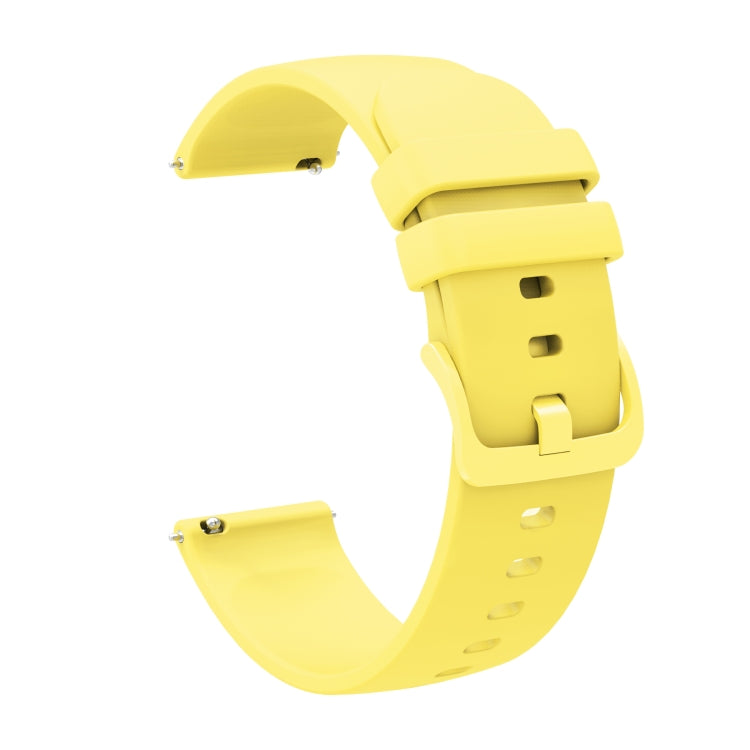 For Amazfit GTR 3 Pro 22mm Solid Color Soft Silicone Watch Band(Yellow) - Watch Bands by buy2fix | Online Shopping UK | buy2fix