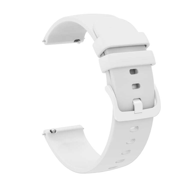 For Amazfit GTR 2e 22mm Solid Color Soft Silicone Watch Band(White) - Watch Bands by buy2fix | Online Shopping UK | buy2fix