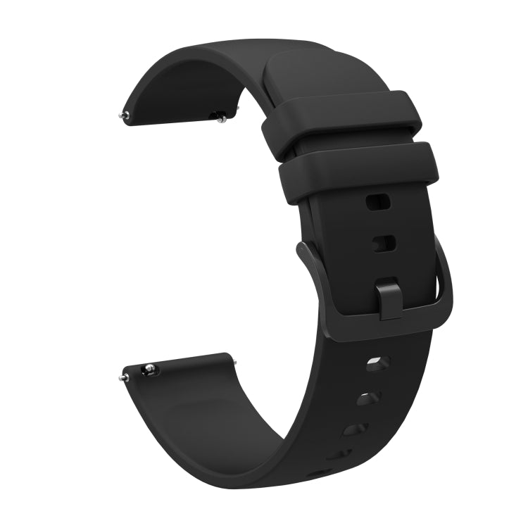 For Amazfit Pace 22mm Solid Color Soft Silicone Watch Band(Black) - Watch Bands by buy2fix | Online Shopping UK | buy2fix