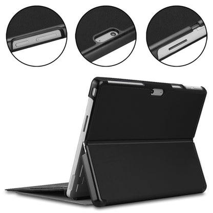 For Microsoft Surface Pro 9 JUNSUNMAY Custer Solid Color 3-Fold Stand Leather Tablet Case(Black) - Microsoft by JUNSUNMAY | Online Shopping UK | buy2fix