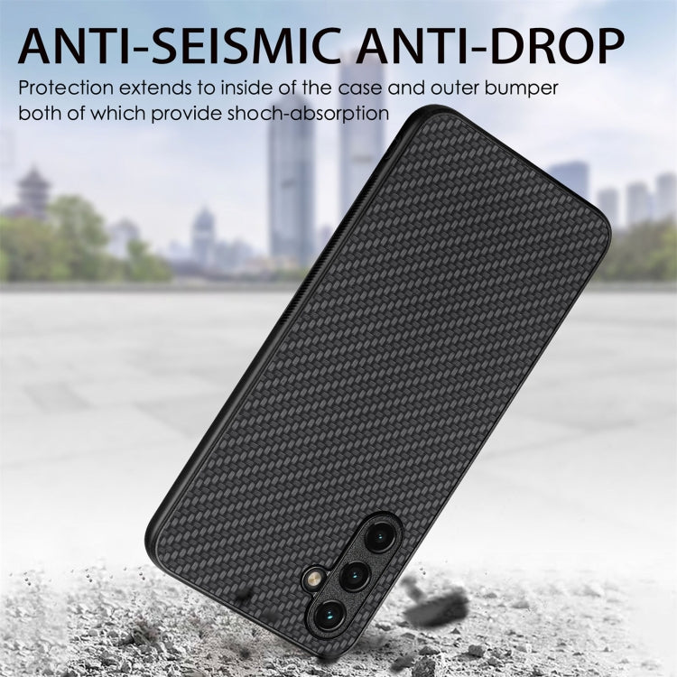 For Samsung Galaxy S25 5G Carbon Fiber Texture Leather Back Cover Phone Case(Blue) - Galaxy Phone Cases by buy2fix | Online Shopping UK | buy2fix