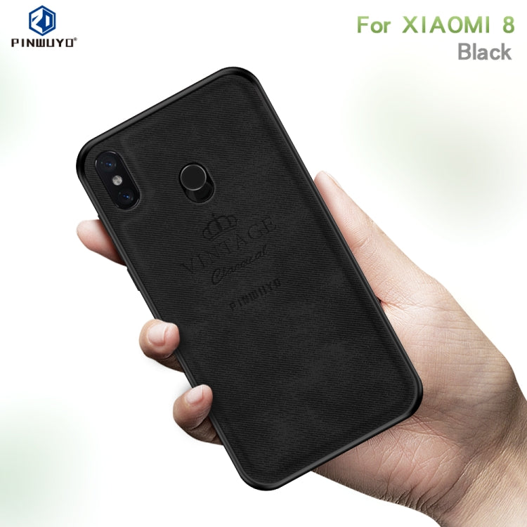 PINWUYO Shockproof Waterproof Full Coverage PC + TPU + Skin Protective Case for Xiaomi Mi 8(Black) - Xiaomi Cases by PINWUYO | Online Shopping UK | buy2fix