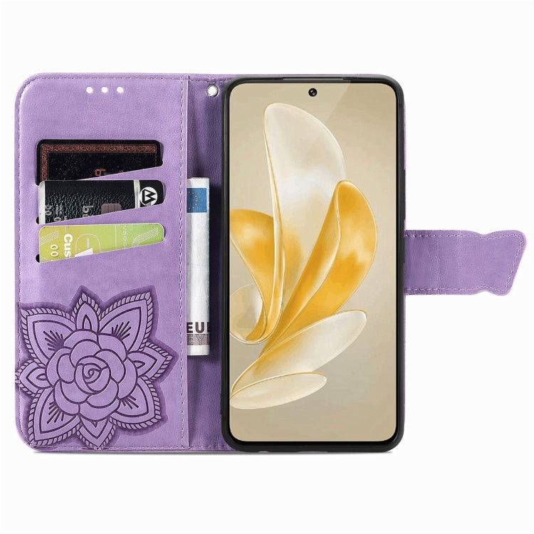 For vivo X100 Butterfly Love Flower Embossed Leather Phone Case(Lavender) - X100 Cases by imak | Online Shopping UK | buy2fix