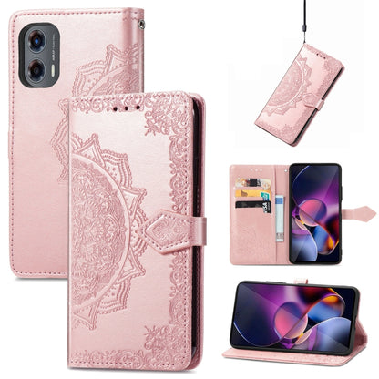 For Motorola Moto G Stylus 5G 2024 Mandala Flower Embossed Leather Phone Case(Rose Gold) - Motorola Cases by buy2fix | Online Shopping UK | buy2fix
