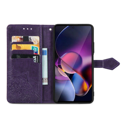 For Motorola Moto G Stylus 5G 2024 Mandala Flower Embossed Leather Phone Case(Purple) - Motorola Cases by buy2fix | Online Shopping UK | buy2fix