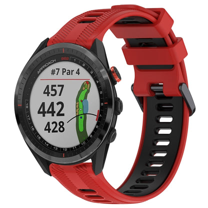 For Garmin Approach S62 Sports Two-Color Silicone Watch Band(Red+Black) - Watch Bands by buy2fix | Online Shopping UK | buy2fix