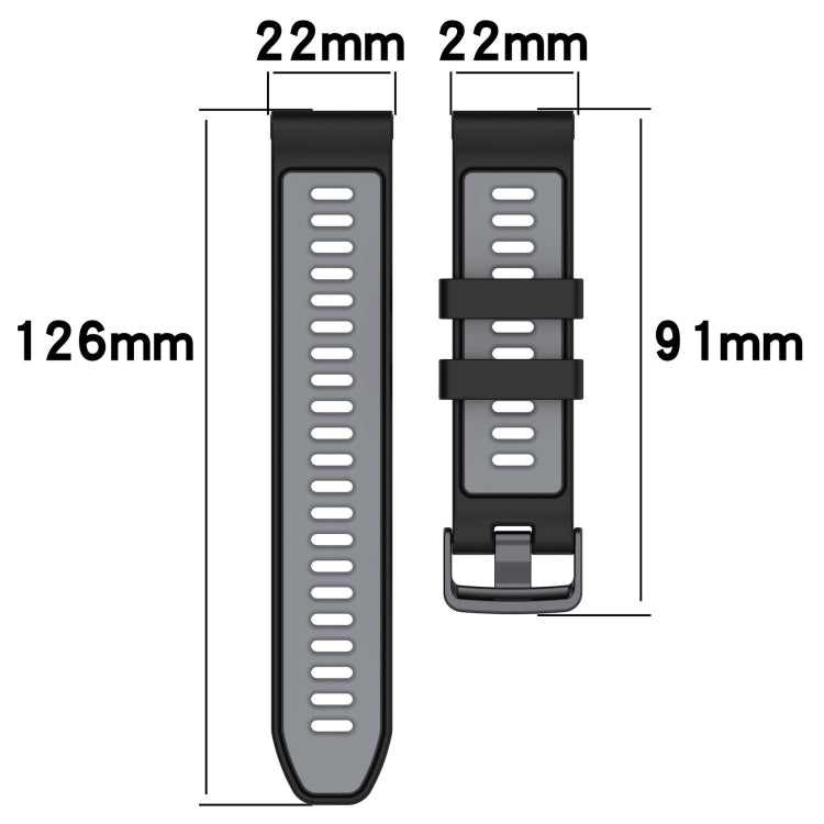 For Garmin Approach S62 Sports Two-Color Silicone Watch Band(Grey+Yellow) - Watch Bands by buy2fix | Online Shopping UK | buy2fix