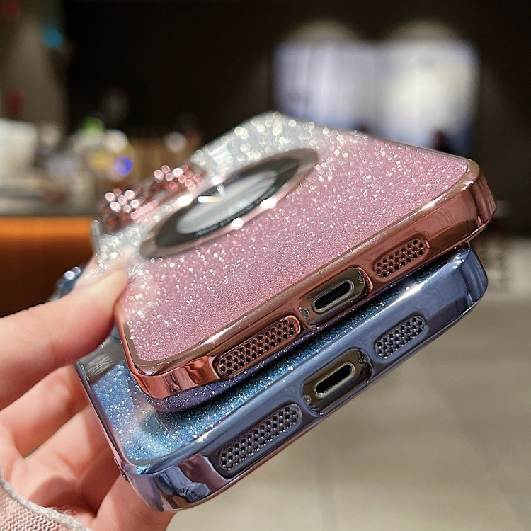 For iPhone 16 Plus Gradient Glitter Electroplating MagSafe TPU Phone Case(Purple) - iPhone 16 Plus Cases by buy2fix | Online Shopping UK | buy2fix