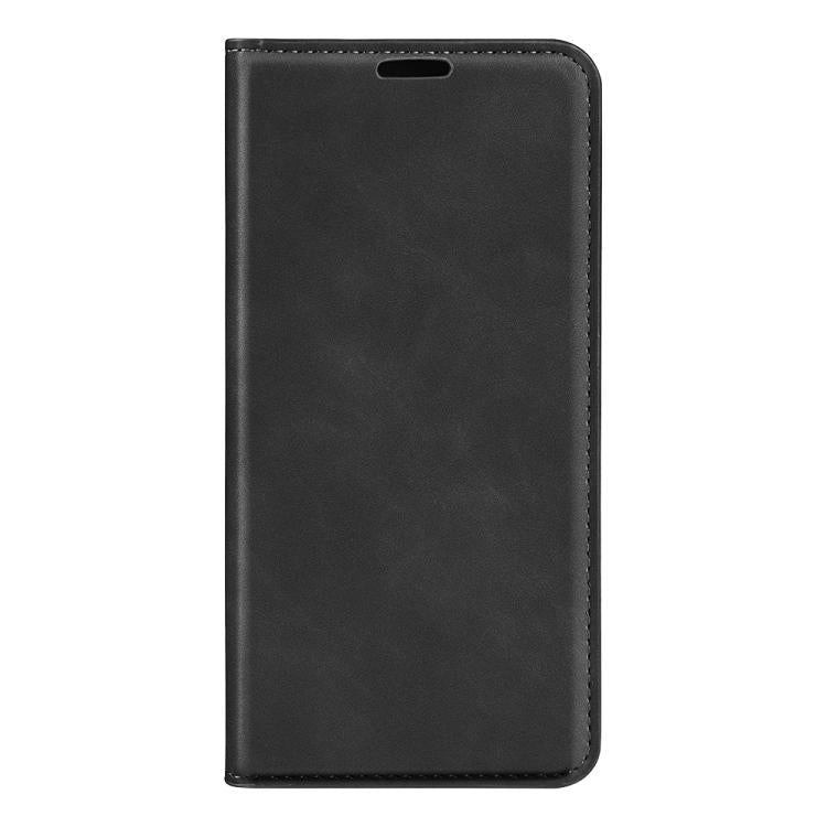 For Samsung Galaxy S25+ 5G Retro-skin Magnetic Suction Leather Phone Case(Black) - Galaxy S25+ 5G Cases by buy2fix | Online Shopping UK | buy2fix