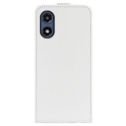 For Motorola Moto G Play 2024 R64 Texture Single Vertical Flip Leather Phone Case(White) - Motorola Cases by buy2fix | Online Shopping UK | buy2fix