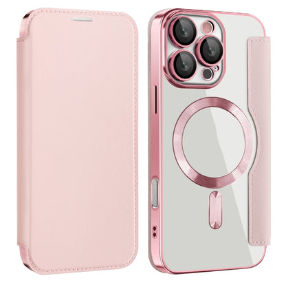 For iPhone 16 Pro Shield MagSafe RFID Anti-theft Leather Phone Case(Pink) - iPhone 16 Pro Cases by buy2fix | Online Shopping UK | buy2fix