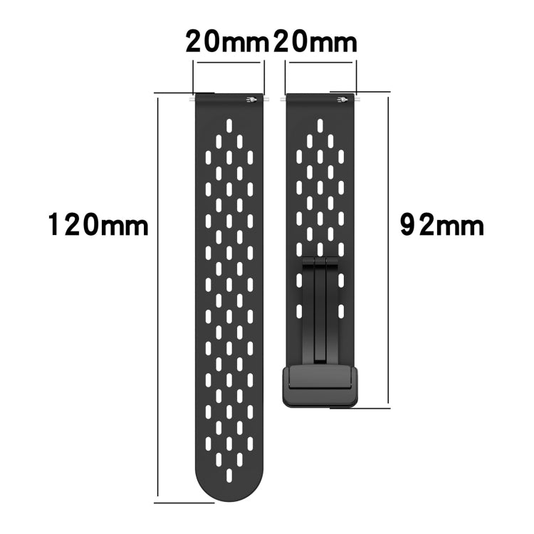 For Amazfit GTS 3 20mm Folding Magnetic Clasp Silicone Watch Band(White) - Watch Bands by buy2fix | Online Shopping UK | buy2fix
