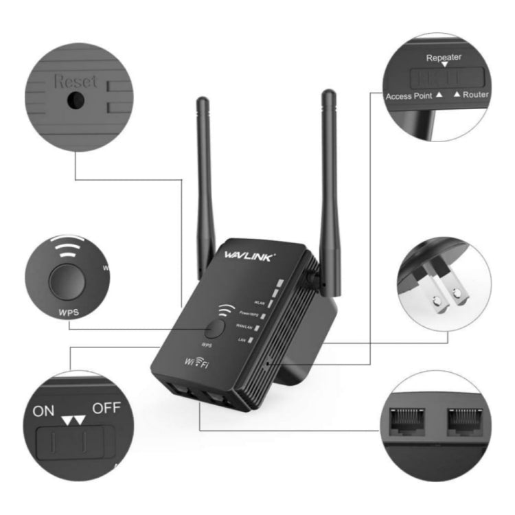 Wavlink WN578R2 With 2 External Antennas N300 Wireless AP/Range Extender/Router, Plug:EU Plug - Wireless Routers by WAVLINK | Online Shopping UK | buy2fix