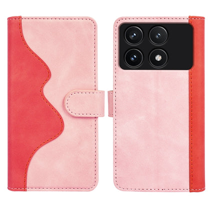 For Xiaomi Redmi K70 Stitching Horizontal Flip Leather Phone Case(Red) - K70 Cases by buy2fix | Online Shopping UK | buy2fix