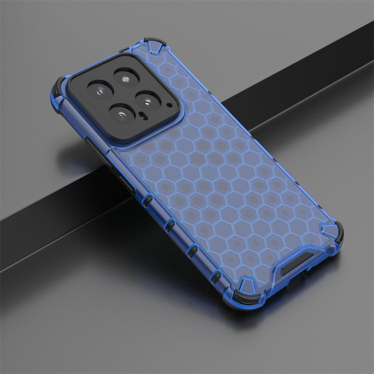 For Xiaomi 14 Shockproof Honeycomb Phone Case(Blue) - 14 Cases by buy2fix | Online Shopping UK | buy2fix