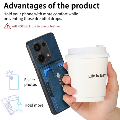 For Xiaomi Redmi Note 13 Pro 4G Retro Skin-feel Ring Card Wallet Phone Case(Blue) - Note 13 Pro Cases by buy2fix | Online Shopping UK | buy2fix