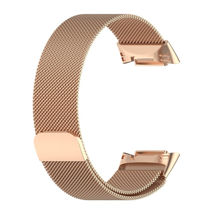 For Fitbit Charge 6 Milan Magnetic Metal Steel Mesh Watch Band(Rose Gold) - Watch Bands by buy2fix | Online Shopping UK | buy2fix