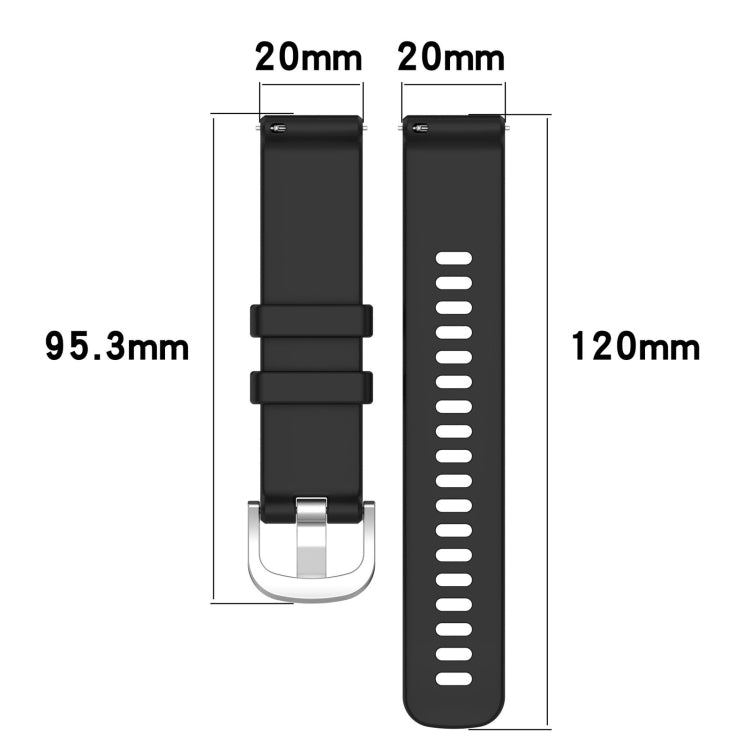 For Garmin Forerunner 158 / 55 Liquid Glossy Silver Buckle Silicone Watch Band(Gray) - Watch Bands by buy2fix | Online Shopping UK | buy2fix