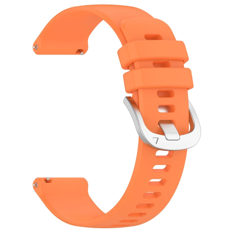 For Garmin Forerunner 265S Liquid Glossy Silver Buckle Silicone Watch Band(Orange) - Watch Bands by buy2fix | Online Shopping UK | buy2fix