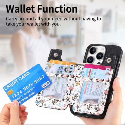 For iPhone 16 Pro Retro Painted Zipper Wallet Back Phone Case(Black) - iPhone 16 Pro Cases by buy2fix | Online Shopping UK | buy2fix