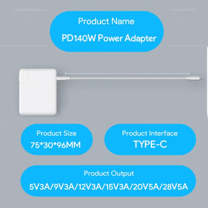 PD3.1 140W USB-C PD Laptop Power Adapter for Apple M1 / M2 MacBook Series US Plug - Cable & Adapter by buy2fix | Online Shopping UK | buy2fix