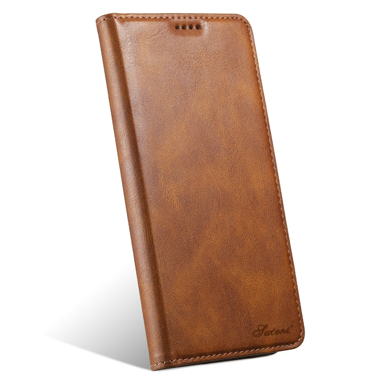 For iPhone 16 Suteni J02 Oil Wax Wallet Leather Phone Case(Brown) - iPhone 16 Cases by Suteni | Online Shopping UK | buy2fix