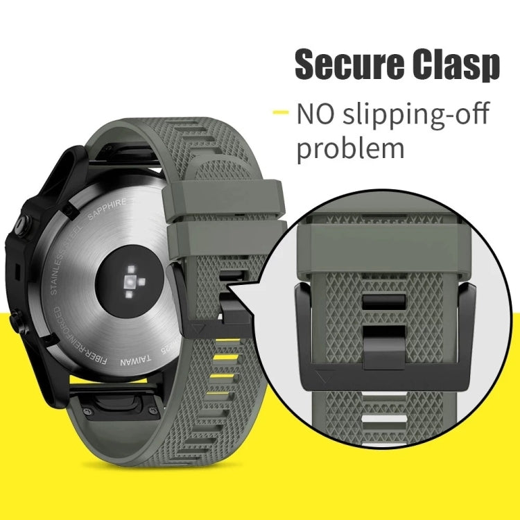 For Garmin Fenix 6 22mm Quick Release Silicone Watch Band(Grey) - Watch Bands by buy2fix | Online Shopping UK | buy2fix