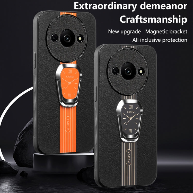 For Xiaomi Redmi A3 Magnetic Litchi Leather Back Phone Case with Holder(Green) - Xiaomi Cases by buy2fix | Online Shopping UK | buy2fix