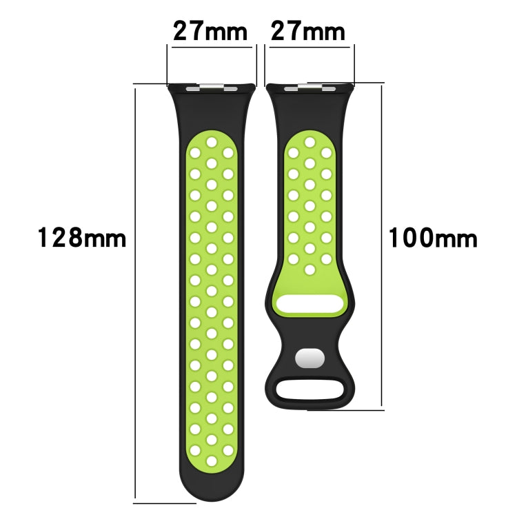 For Redmi Watch 4 Dual Color Perforated Silicone Watch Band(White Blak) - Watch Bands by buy2fix | Online Shopping UK | buy2fix