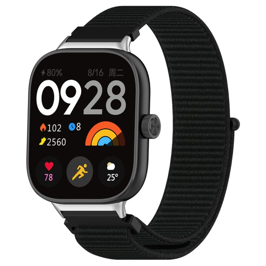 For Redmi Watch 4 Nylon Loop Metal Connector Watch Band(Black) - Watch Bands by buy2fix | Online Shopping UK | buy2fix