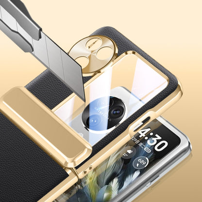 For OPPO Find N3 Flip Electroplated Case-film Integral Hinge Shockproof Phone Case(Black) - Find N3 Flip Cases by buy2fix | Online Shopping UK | buy2fix