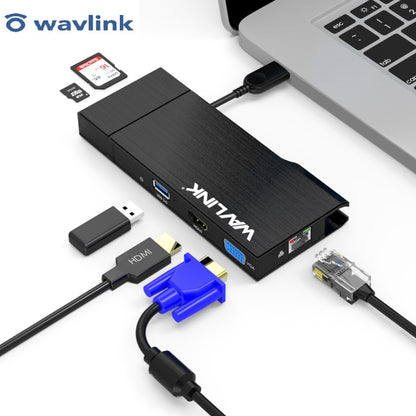 WAVLINK WL-UG39DH2 USB3.0 to HD / VGA / Gigabit Ethernet Splitter Adapter - USB 3.0 HUB by WAVLINK | Online Shopping UK | buy2fix