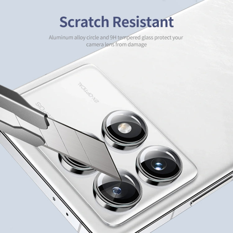 For Xiaomi MIX Fold 3 ENKAY Hat-Prince 9H Rear Camera Lens Aluminium Alloy Tempered Glass Film(Silver) -  by ENKAY | Online Shopping UK | buy2fix