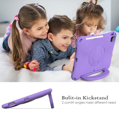 For iPad Pro 11 2024 Handle Football Shaped EVA Shockproof Tablet Case(Light Purple) - iPad Pro 11 2024 Cases by buy2fix | Online Shopping UK | buy2fix