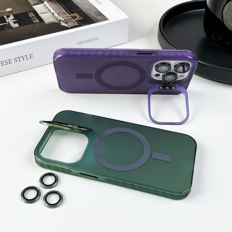 For iPhone 13 Pro Max MagSafe Lens Holder PC Hybrid TPU Phone Case(Purple) - iPhone 13 Pro Max Cases by buy2fix | Online Shopping UK | buy2fix