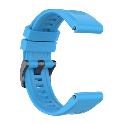 For Garmin Fenix 7 Pro Solid Color Black Buckle Silicone Quick Release Watch Band(Sky Blue) - Watch Bands by buy2fix | Online Shopping UK | buy2fix