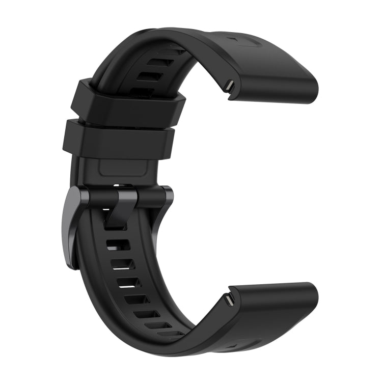 For Garmin Fenix 6 Pro GPS Solid Color Black Buckle Silicone Quick Release Watch Band(Black) - Watch Bands by buy2fix | Online Shopping UK | buy2fix