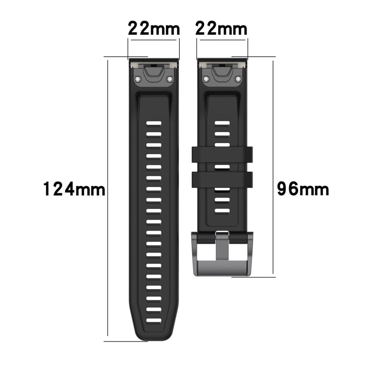 For Garmin Forerunner 965 / 955 / 945 / 935 Solid Color Black Buckle Silicone Quick Release Watch Band(Black) - Watch Bands by buy2fix | Online Shopping UK | buy2fix