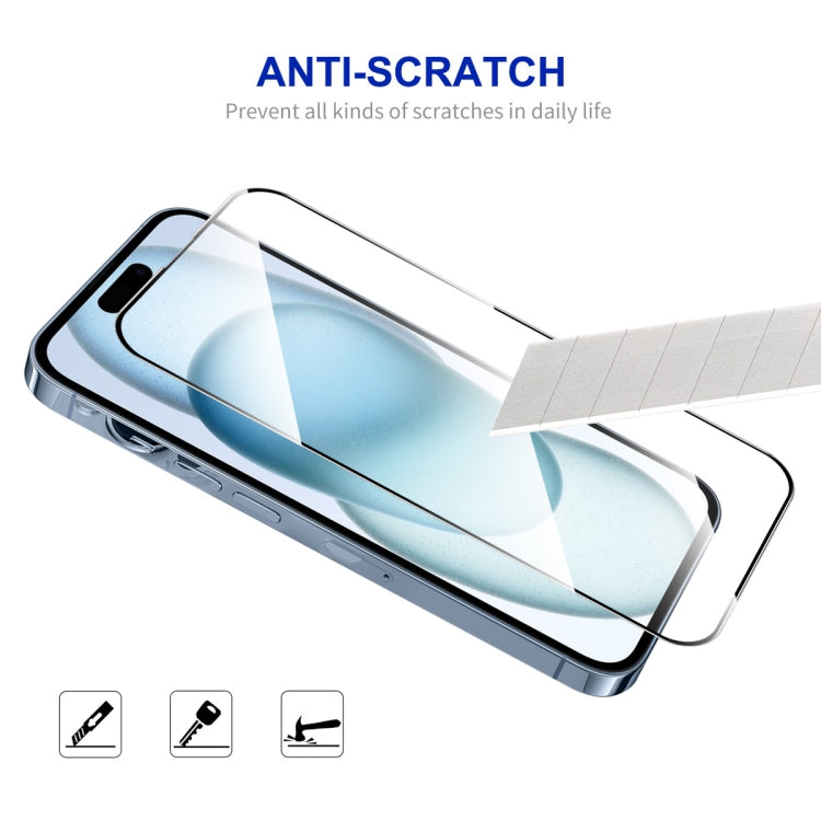 For iPhone 15 ENKAY Easy Install High Alumina Silicon Full Glass Film - iPhone 15 Tempered Glass by ENKAY | Online Shopping UK | buy2fix