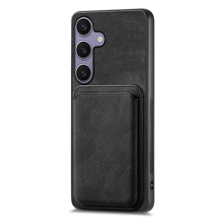 For Samsung Galaxy S25 5G Retro Leather Card Bag Magnetic Phone Case(Black) - Galaxy S25 5G Cases by buy2fix | Online Shopping UK | buy2fix