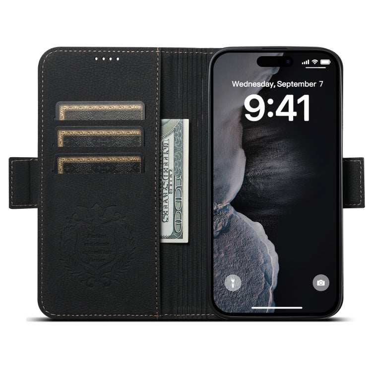 For iPhone 12 Pro Max SUTENI J07 Multifunctional Horizontal Flip Magsafe Leather Phone Case(Black) - iPhone 12 Pro Max Cases by Suteni | Online Shopping UK | buy2fix