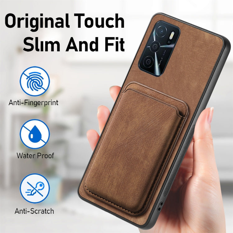 For OPPO Reno6 Pro 5G Retro Leather Card Bag Magnetic Phone Case(Brown) - OPPO Cases by buy2fix | Online Shopping UK | buy2fix
