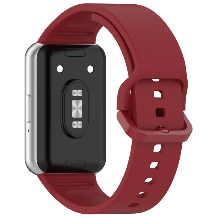 For Samsung Galaxy Fit 3 SM-R390 Solid Color Buckle Silicone Watch Band(Red) - Watch Bands by buy2fix | Online Shopping UK | buy2fix