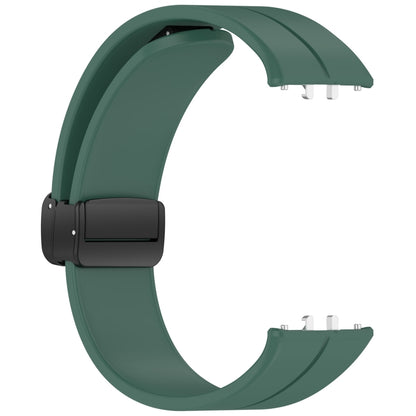 For Samsung Galaxy Fit 3 SM-R390 Magnetic Folding Buckle Silicone Watch Band(Dark Green) - Watch Bands by buy2fix | Online Shopping UK | buy2fix