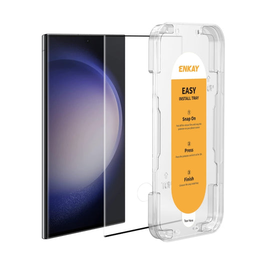 For Samsung Galaxy S23 Ultra 5G ENKAY Easy Install Hot Bending Side Glue Tempered Glass Film - Galaxy S23 Ultra 5G Tempered Glass by ENKAY | Online Shopping UK | buy2fix