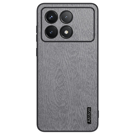 For Xiaomi Redmi K70 Tree Bark Leather Shockproof Phone Case(Grey) - K70 Cases by buy2fix | Online Shopping UK | buy2fix