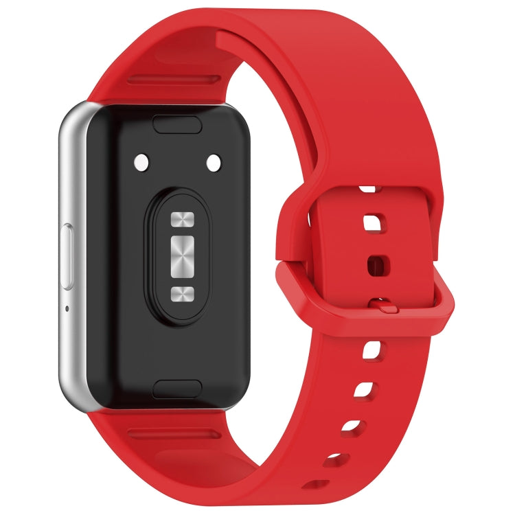 For Samsung Galaxy Fit 3 Solid Color Colorful Buckle Silicone Watch Band(Red) - Watch Bands by buy2fix | Online Shopping UK | buy2fix