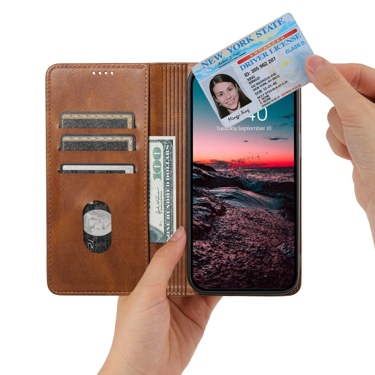 For Samsung Galaxy S24 5G Suteni J02 Oil Wax Wallet Leather Phone Case(Brown) - Galaxy S24 5G Cases by Suteni | Online Shopping UK | buy2fix