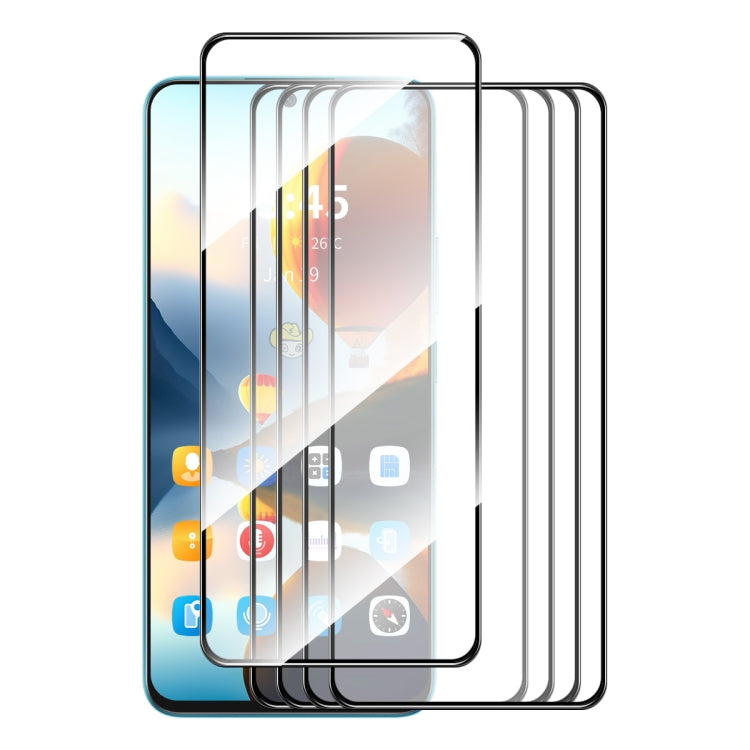 For Tecno Spark 20 Pro 5pcs ENKAY Full Glue High Aluminum-silicon Tempered Glass Film - Tecno Tempered Glass by ENKAY | Online Shopping UK | buy2fix