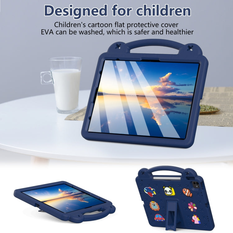 For iPad Air 13 2024 Handle Kickstand Children EVA Shockproof Tablet Case(Navy Blue) - iPad Air 13 2024 Cases by buy2fix | Online Shopping UK | buy2fix